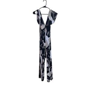 ReVamped Infinity wrap Jumpsuit Womens Size S Multicolor Abstract Wide V-Neck